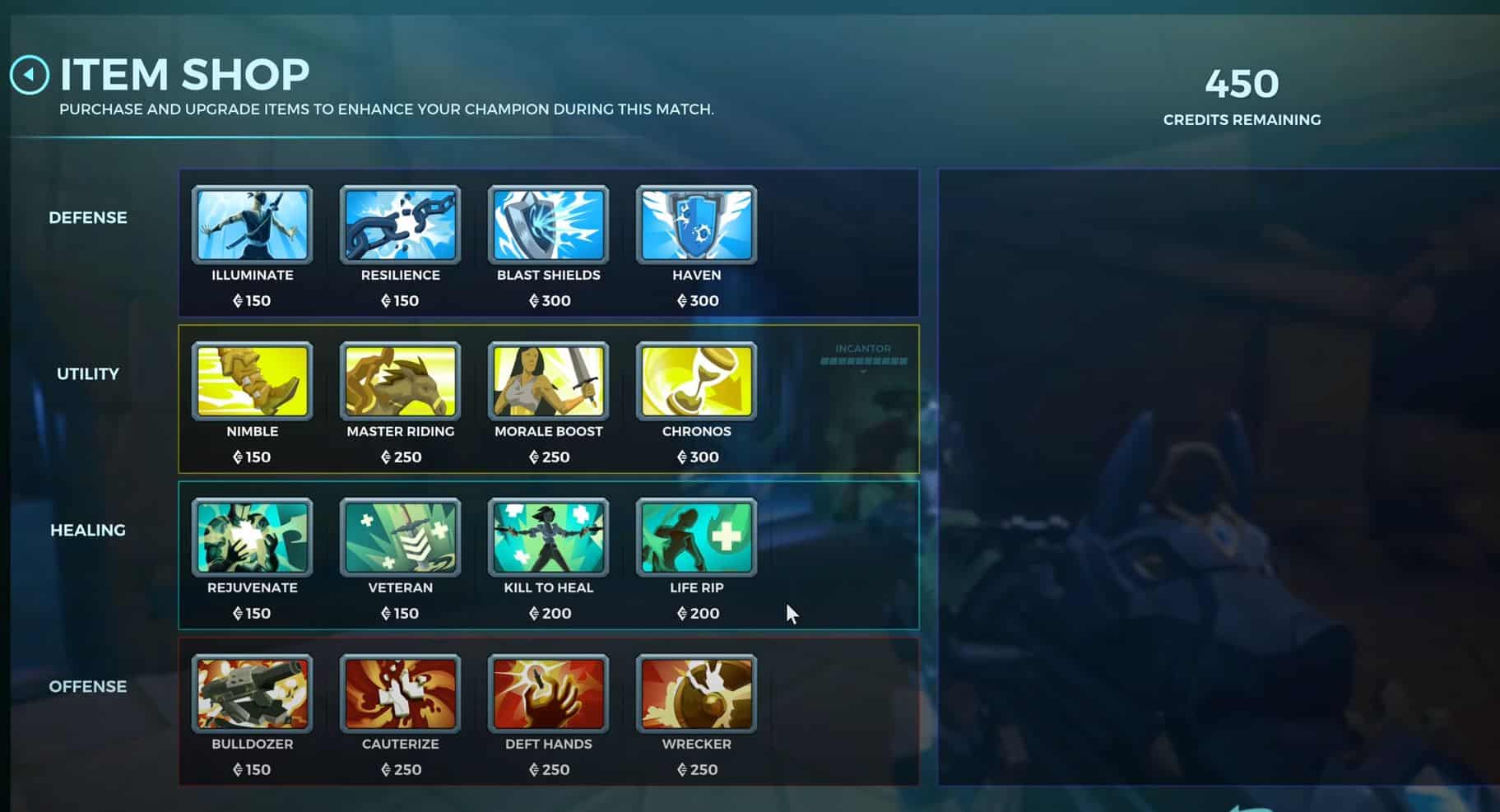 Items Shop Paladins