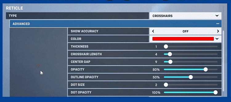 overwatch 2 reticle settings